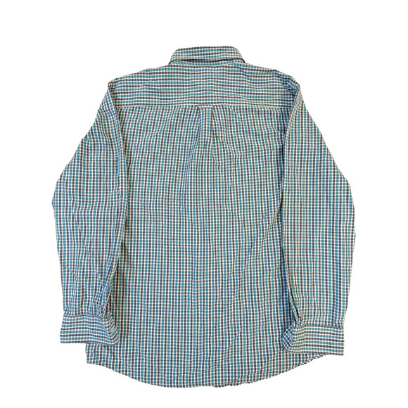Ralph Lauren Chaps Shirt Mens LG Blue Plaid Button Down EZ Care Embroidered - Picture 4 of 4